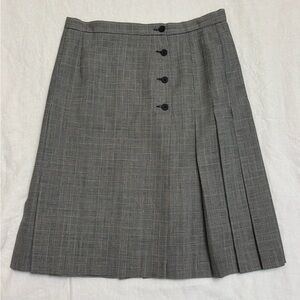 Vintage Pendleton Wool Herringbone Plaid Wraparound Pleated Skirt Size 8 Classic